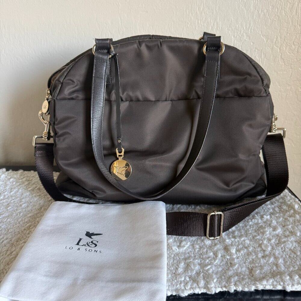 Lo & Sons OG Large Dark Brown Nylon Laptop Bag